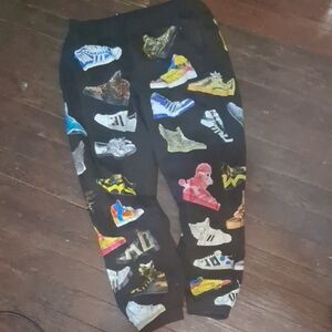 adidas Jeremy Scott Black Joggers with Sneaker Print